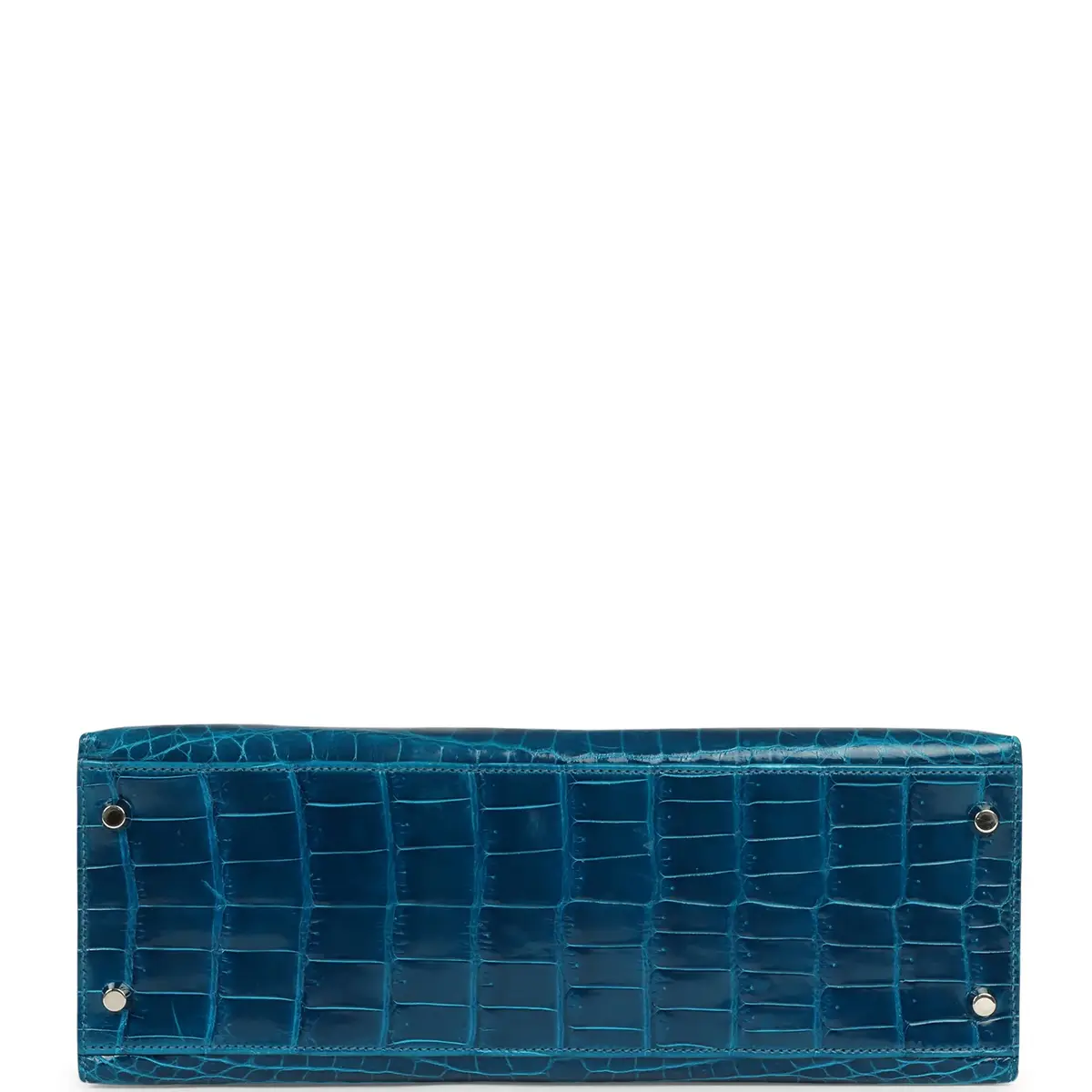 HERMÈS Pre-owned Hermes Kelly Sellier 32 Bleu Izmir Shiny Niloticus Crocodile Palladium Hardware | Thumbnail 6 HERMÈS Pre-owned Hermes Kelly Sellier 32 Bleu Izmir Shiny Niloticus Crocodile Palladium Hardware | Thumbnail 6