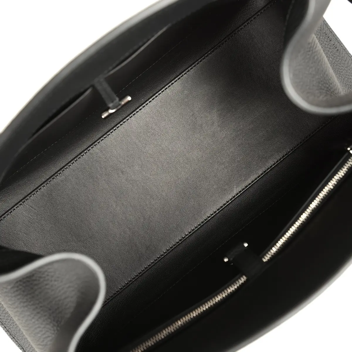 The Row The Row Soft Margaux Shoulder 12 Bag Black Calfskin Silver Hardware | Thumbnail 8