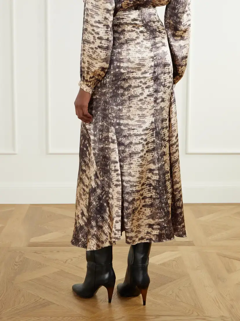 Isabel Marant Laren Gathered Printed Silk-crepe Midi Skirt | Thumbnail 4 Isabel Marant Laren Gathered Printed Silk-crepe Midi Skirt | Thumbnail 4