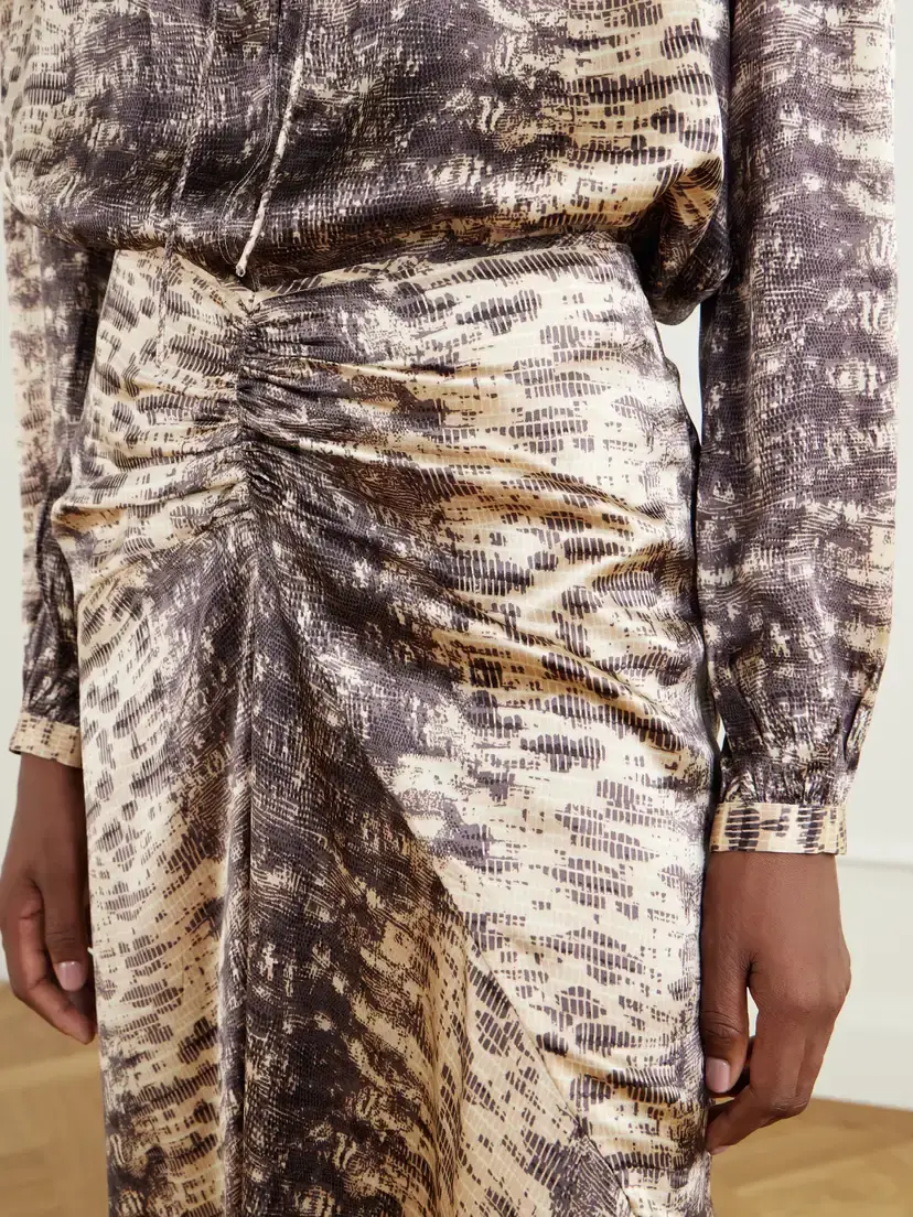 Isabel Marant Laren Gathered Printed Silk-crepe Midi Skirt | Thumbnail 5 Isabel Marant Laren Gathered Printed Silk-crepe Midi Skirt | Thumbnail 5