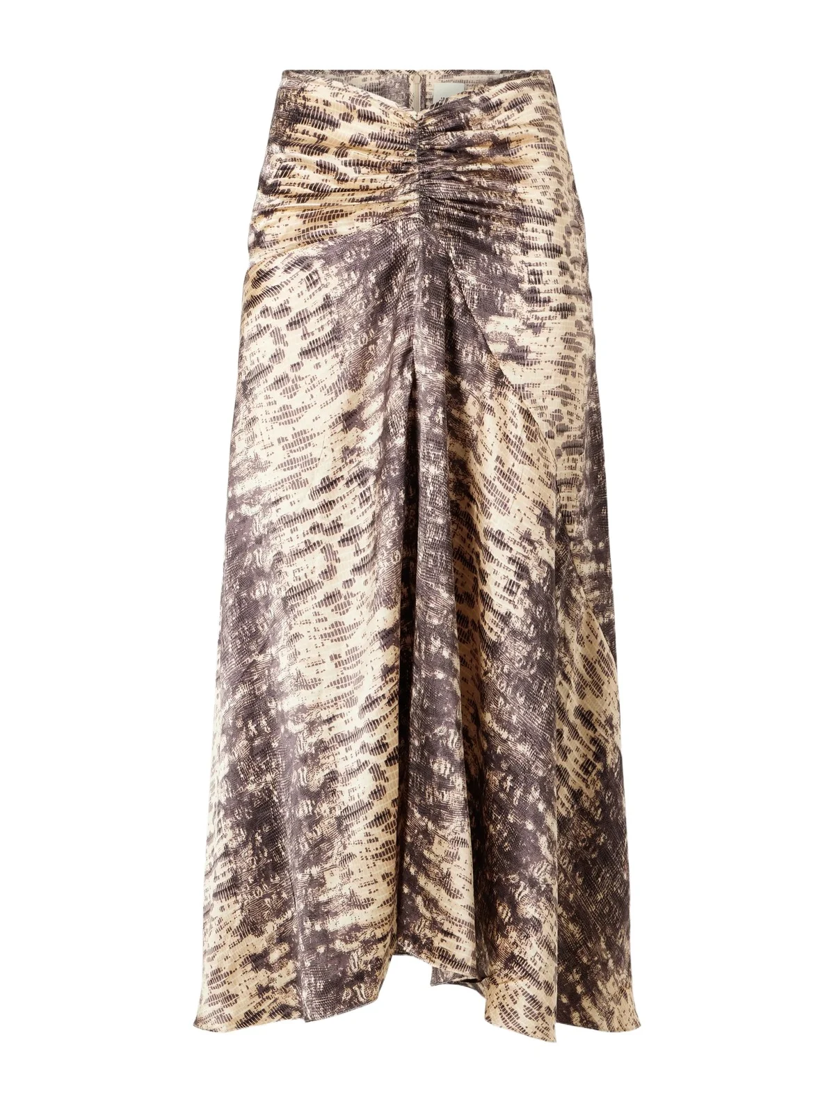 Laren Gathered Printed Silk-crepe Midi Skirt Laren Gathered Printed Silk-crepe Midi Skirt