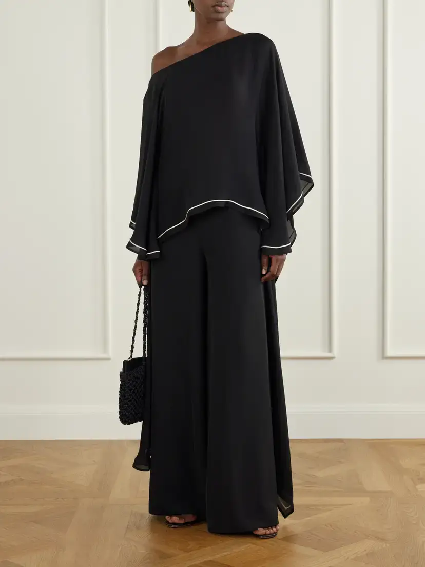 ANDRES OTALORA Permanecer Off-the-shoulder Silk-georgette Blouse | Thumbnail 2 ANDRES OTALORA Permanecer Off-the-shoulder Silk-georgette Blouse | Thumbnail 2