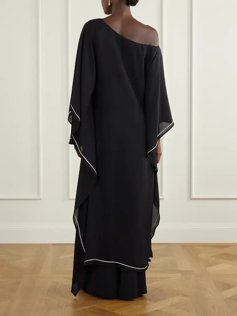 ANDRES OTALORA Permanecer Off-the-shoulder Silk-georgette Blouse | Thumbnail 3 ANDRES OTALORA Permanecer Off-the-shoulder Silk-georgette Blouse | Thumbnail 3