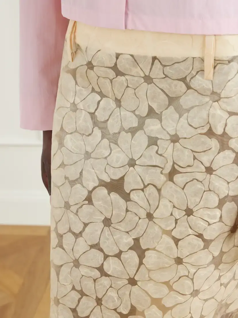 Marni Tiered Floral-appliquéd Organza Midi Skirt | Thumbnail 5