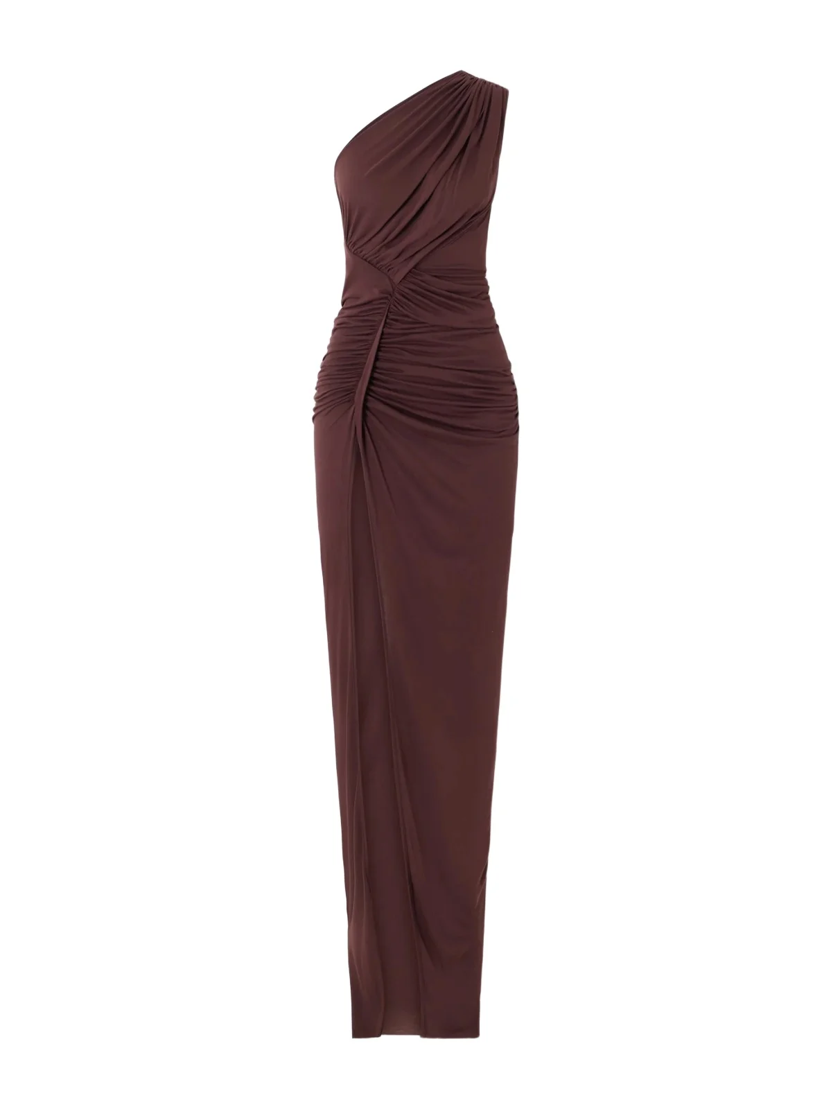 Rick Owens Avra One-shoulder Ruched Jersey Maxi Dress