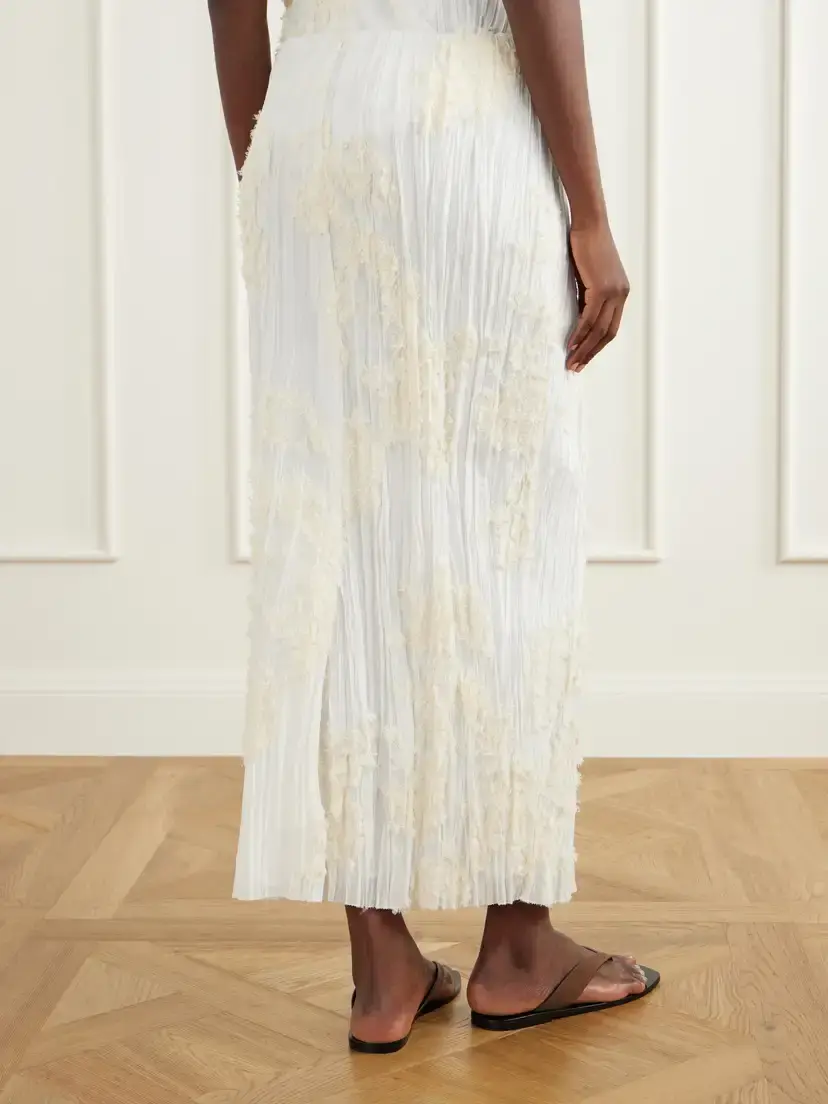 Kallmeyer Esse Embellished Pleated Voile Cotton And Silk-blend Midi Skirt | Thumbnail 4 Kallmeyer Esse Embellished Pleated Voile Cotton And Silk-blend Midi Skirt | Thumbnail 4