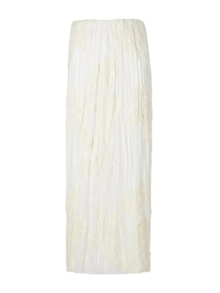 Kallmeyer Esse Embellished Pleated Voile Cotton And Silk-blend Midi Skirt