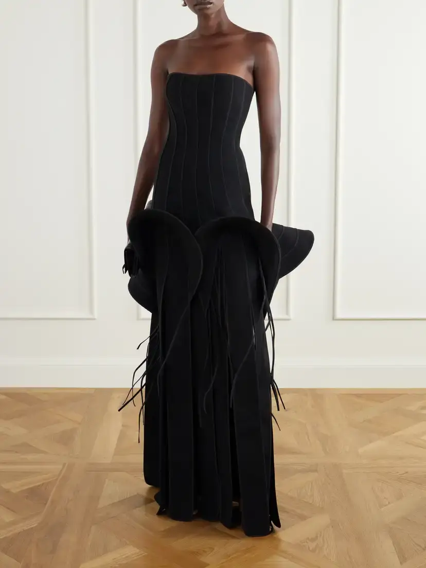 Maticevski Kingdom Strapless Ruffled Paneled Crepe Gown | Thumbnail 2