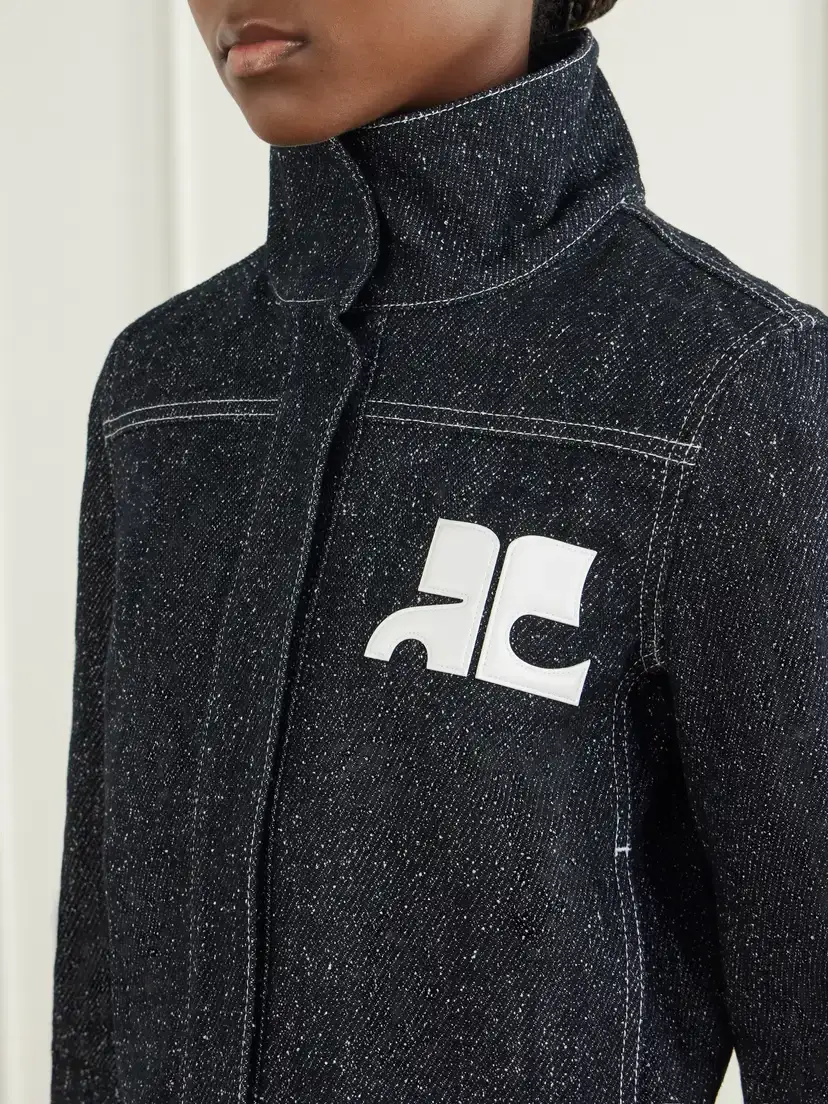 Courrèges Logo-embellished Denim-tweed Jacket | Thumbnail 5 Courrèges Logo-embellished Denim-tweed Jacket | Thumbnail 5