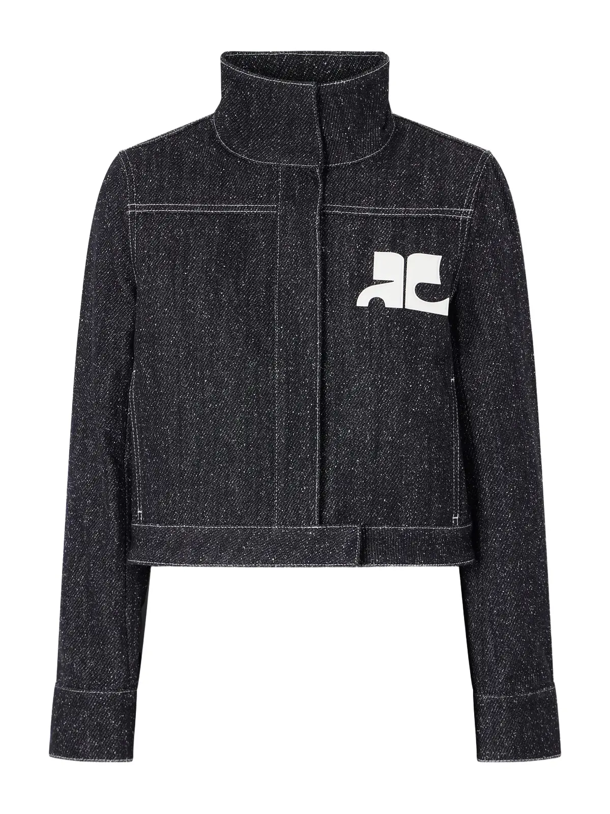Courrèges Logo-embellished Denim-tweed Jacket