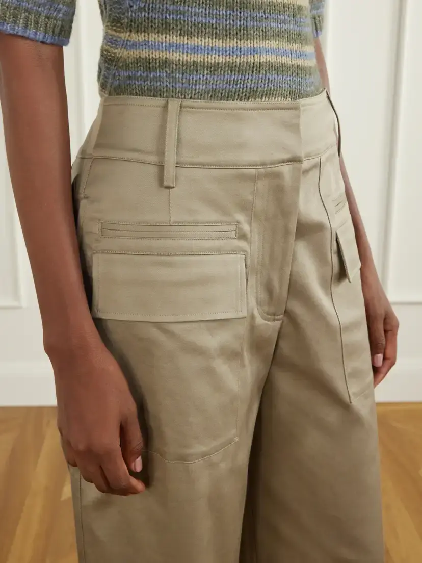 Proenza Schouler White Label Talla Cotton-blend Twill Wide-leg Pants | Thumbnail 4 Proenza Schouler White Label Talla Cotton-blend Twill Wide-leg Pants | Thumbnail 4