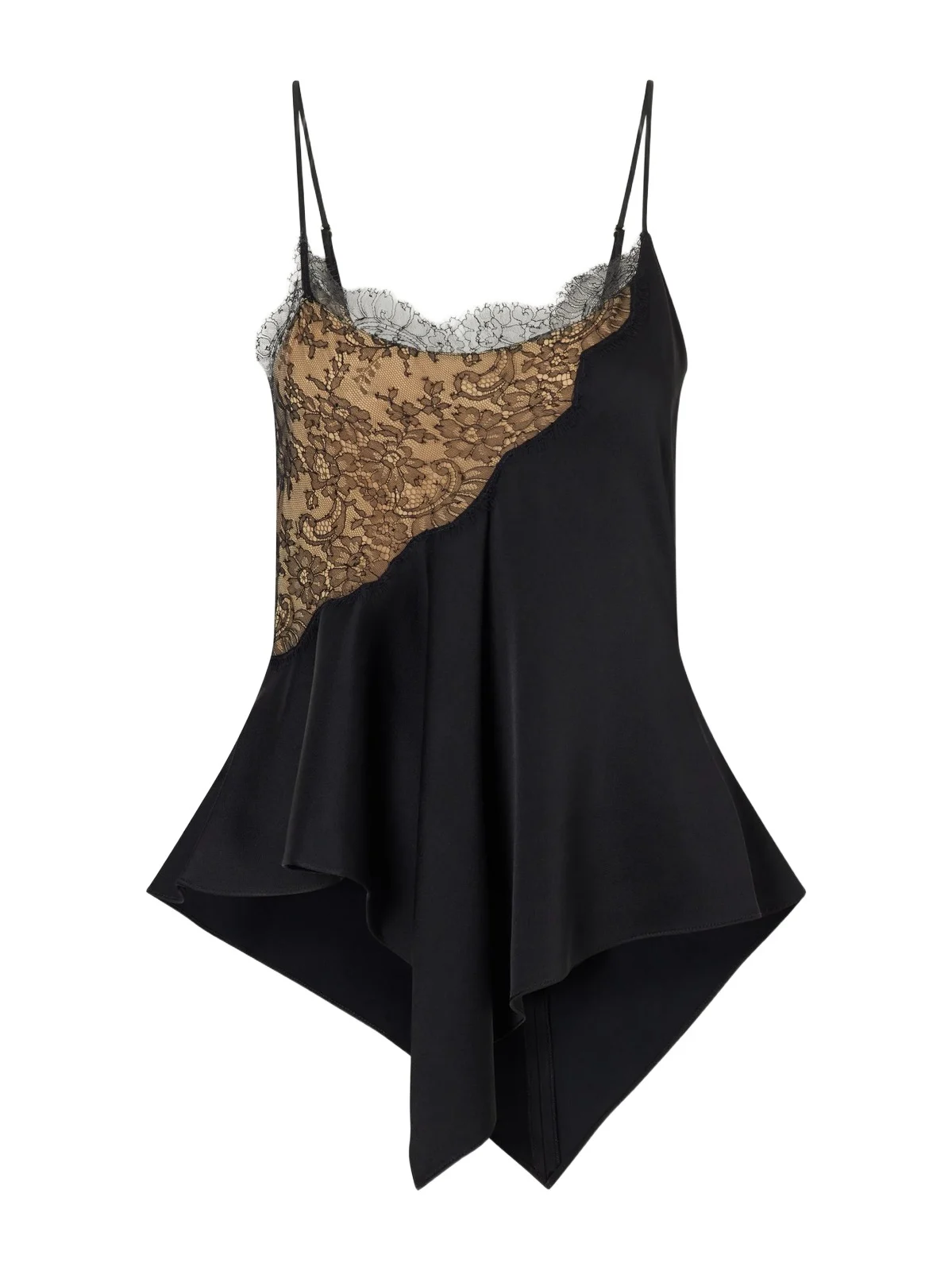 Lace-trimmed Satin Cami