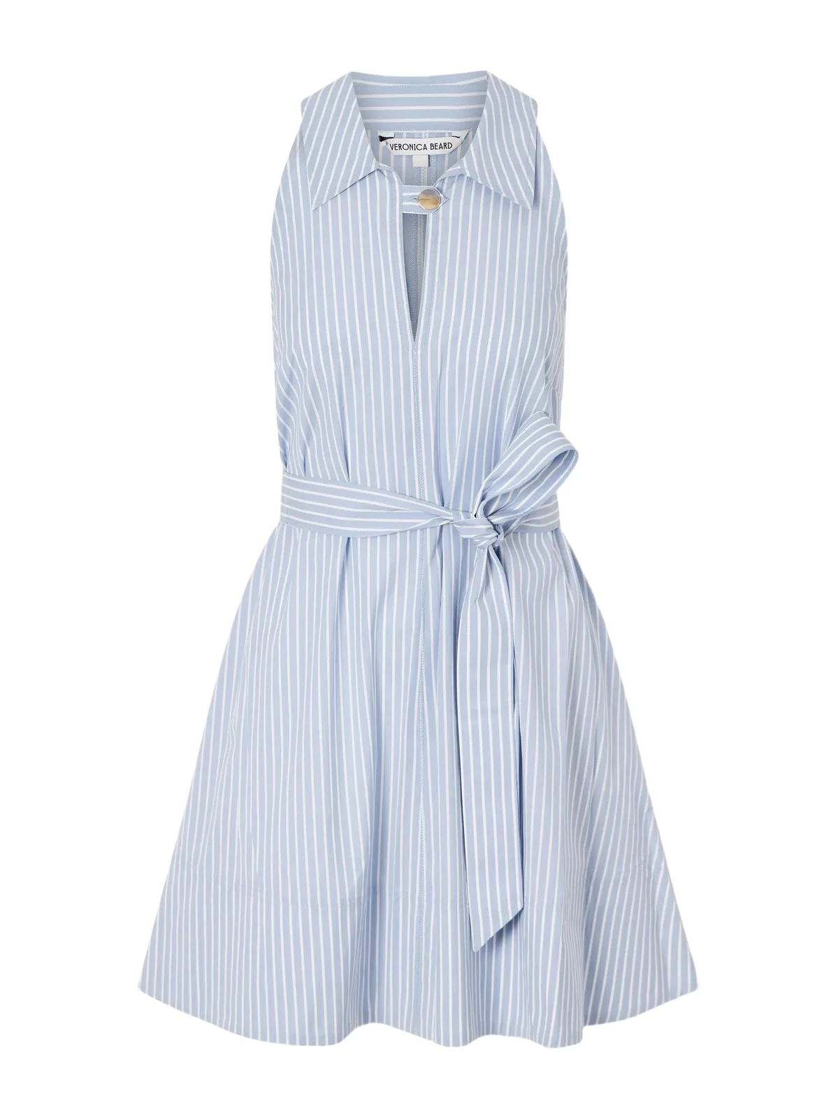 Florenz Belted Striped Cotton Mini Dress