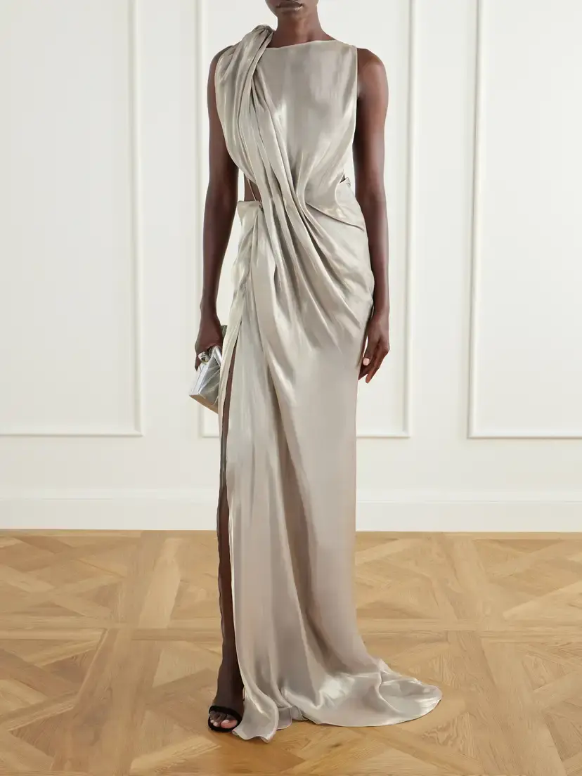 Maticevski Glow Up Draped Metallic-satin Gown | Thumbnail 2 Maticevski Glow Up Draped Metallic-satin Gown | Thumbnail 2