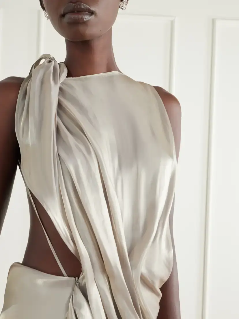 Maticevski Glow Up Draped Metallic-satin Gown | Thumbnail 4 Maticevski Glow Up Draped Metallic-satin Gown | Thumbnail 4