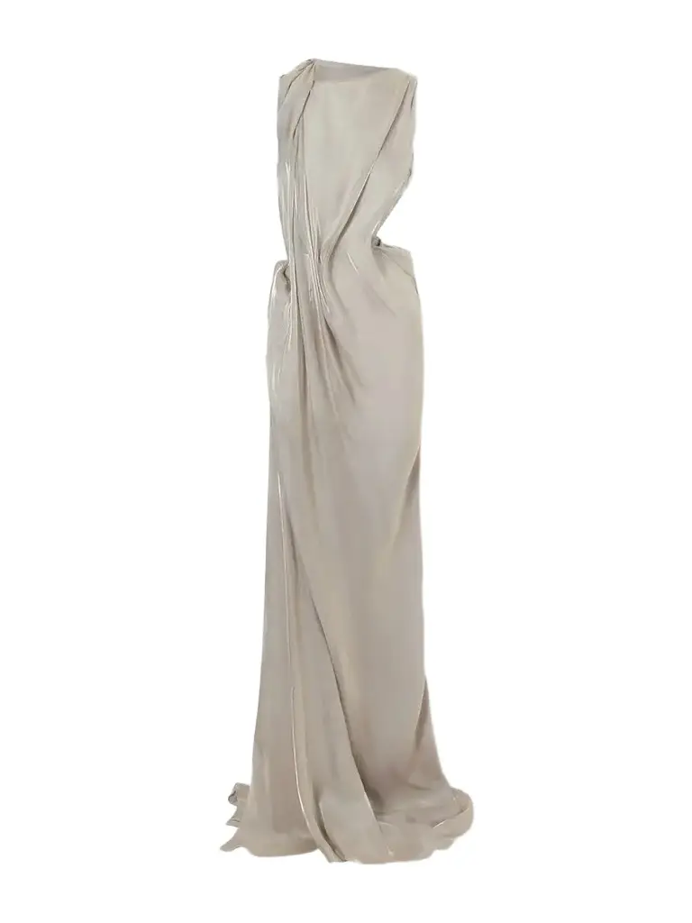 Glow Up Draped Metallic-satin Gown Glow Up Draped Metallic-satin Gown