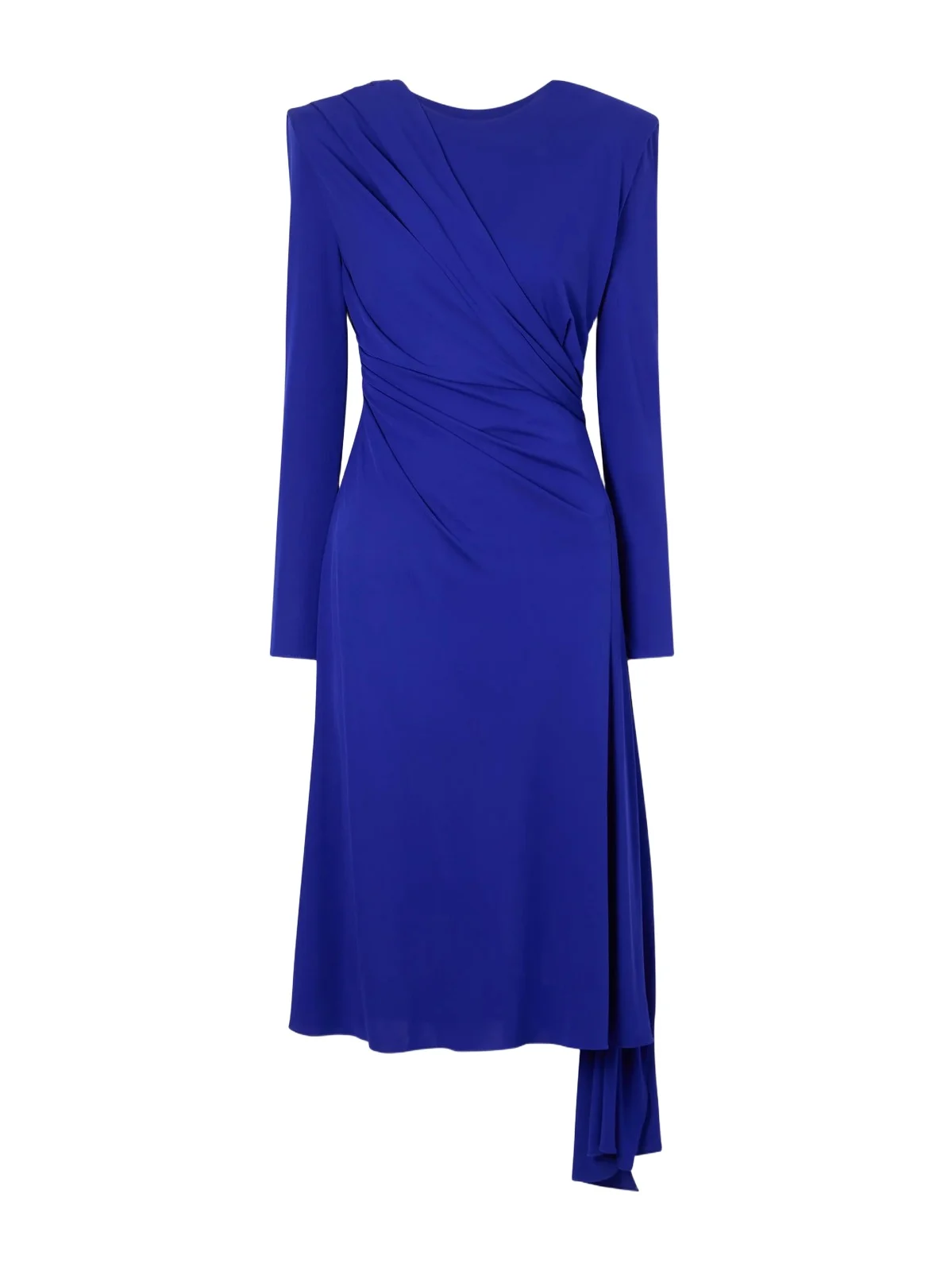 Draped Satin Midi Dress