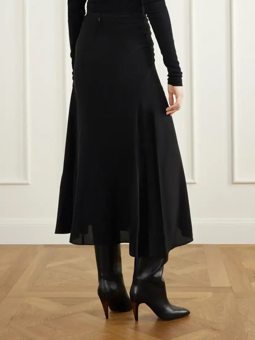 Isabel Marant Laren Gathered Silk-crepe Midi Skirt | Thumbnail 4