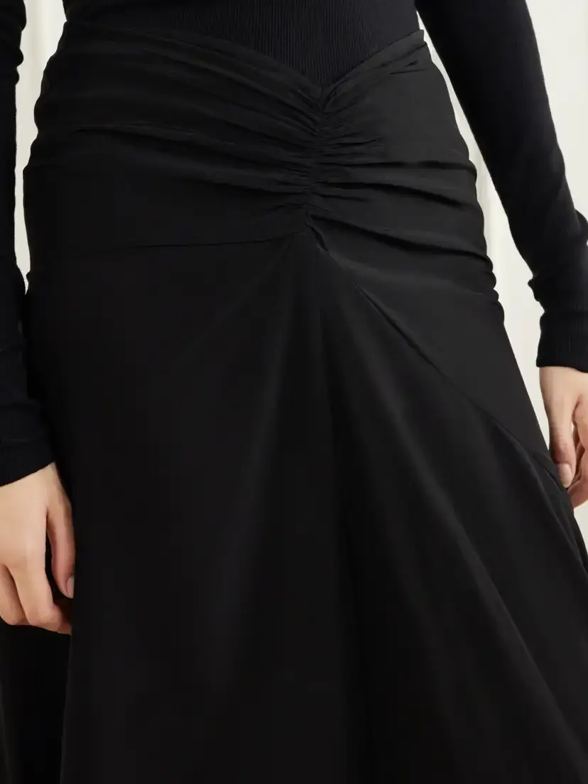 Isabel Marant Laren Gathered Silk-crepe Midi Skirt | Thumbnail 5
