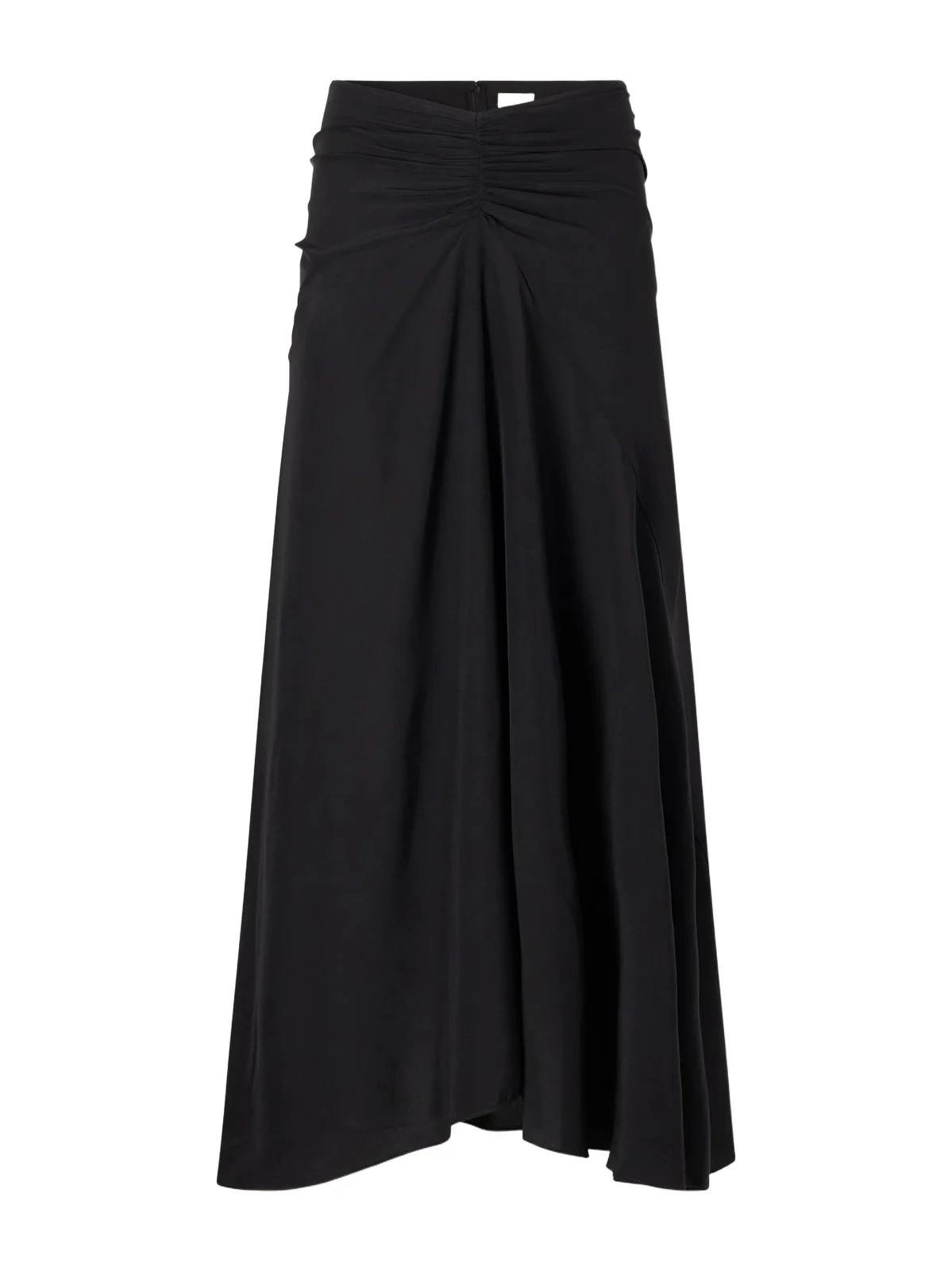 Laren Gathered Silk-crepe Midi Skirt Laren Gathered Silk-crepe Midi Skirt