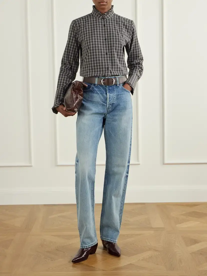 Nili Lotan Elio Ruffle-trimmed Checked Cotton Shirt | Thumbnail 2 Nili Lotan Elio Ruffle-trimmed Checked Cotton Shirt | Thumbnail 2