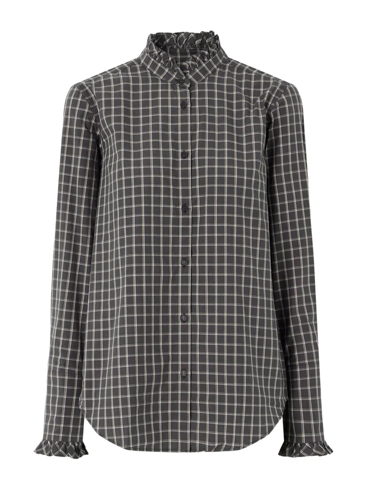 Nili Lotan Elio Ruffle-trimmed Checked Cotton Shirt