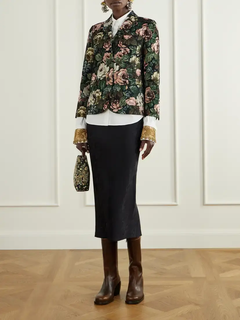 Dries Van Noten Floral-jacquard Chenille Jacket | Thumbnail 2 Dries Van Noten Floral-jacquard Chenille Jacket | Thumbnail 2
