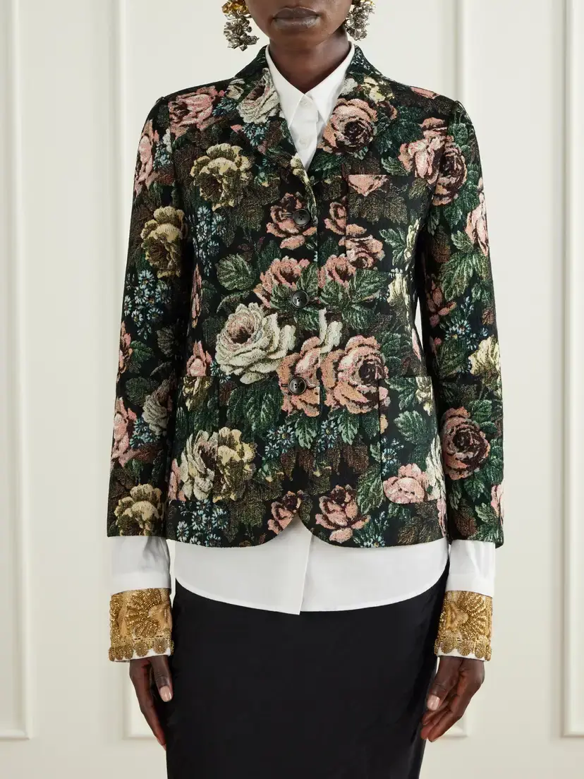 Dries Van Noten Floral-jacquard Chenille Jacket | Thumbnail 3 Dries Van Noten Floral-jacquard Chenille Jacket | Thumbnail 3
