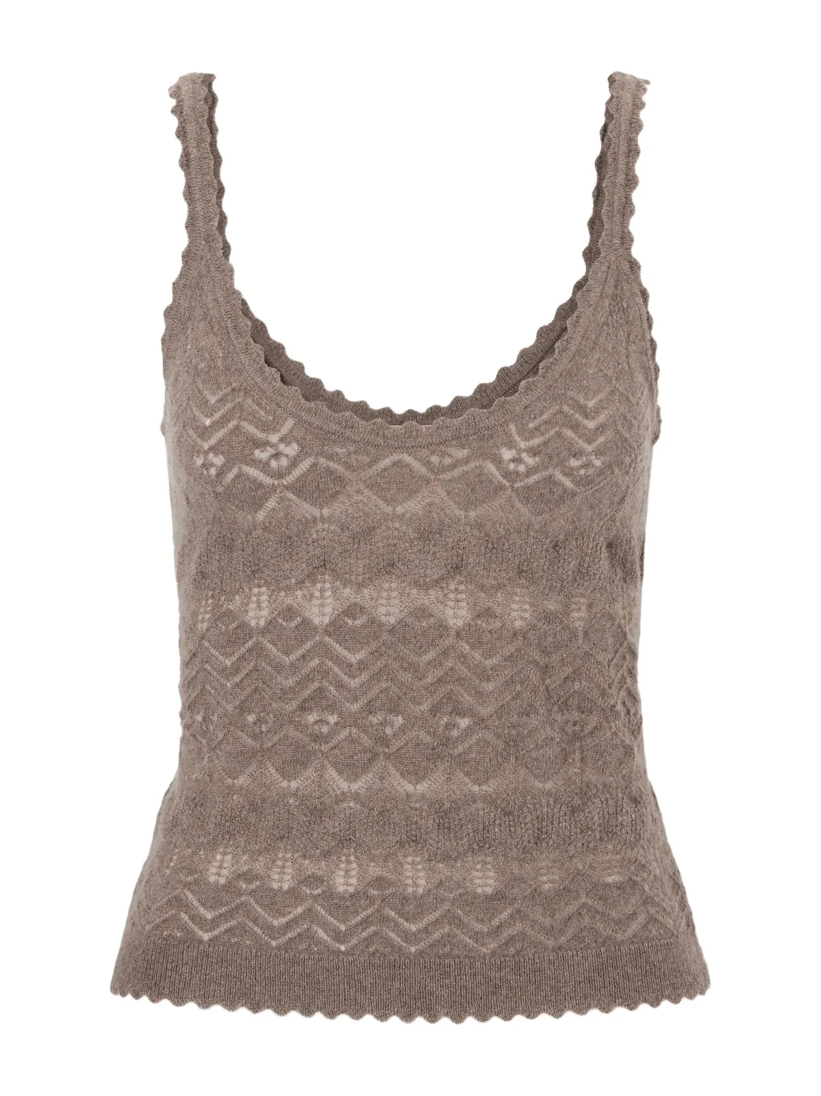 Brielle Scalloped Pointelle-knit Cashmere Tank Brielle Scalloped Pointelle-knit Cashmere Tank