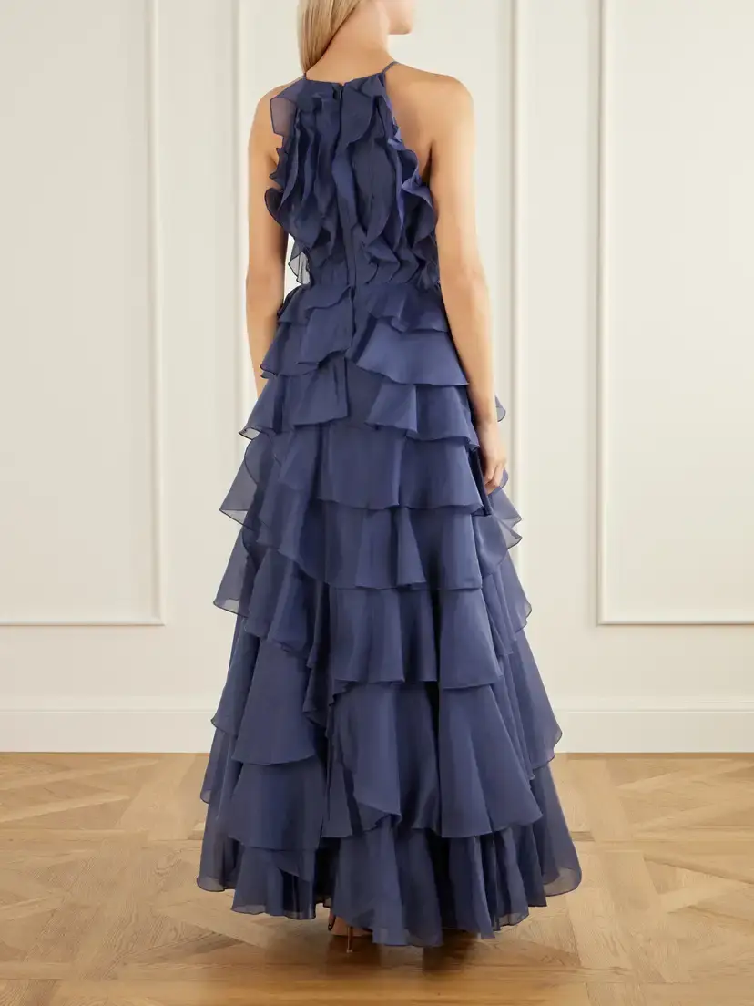 Aje Cleo Ruffled Tiered Organza Gown | Thumbnail 3 Aje Cleo Ruffled Tiered Organza Gown | Thumbnail 3