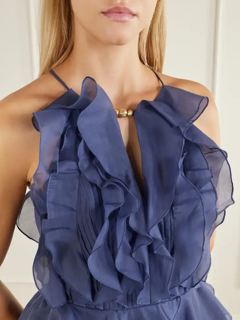 Aje Cleo Ruffled Tiered Organza Gown | Thumbnail 4 Aje Cleo Ruffled Tiered Organza Gown | Thumbnail 4