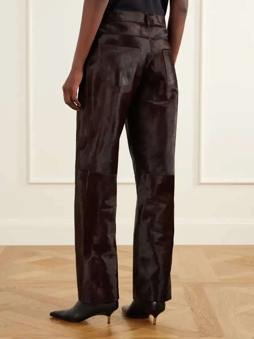 Nour Hammour Kitty Mid-rise Calf Hair Wide-leg Pants | Thumbnail 4