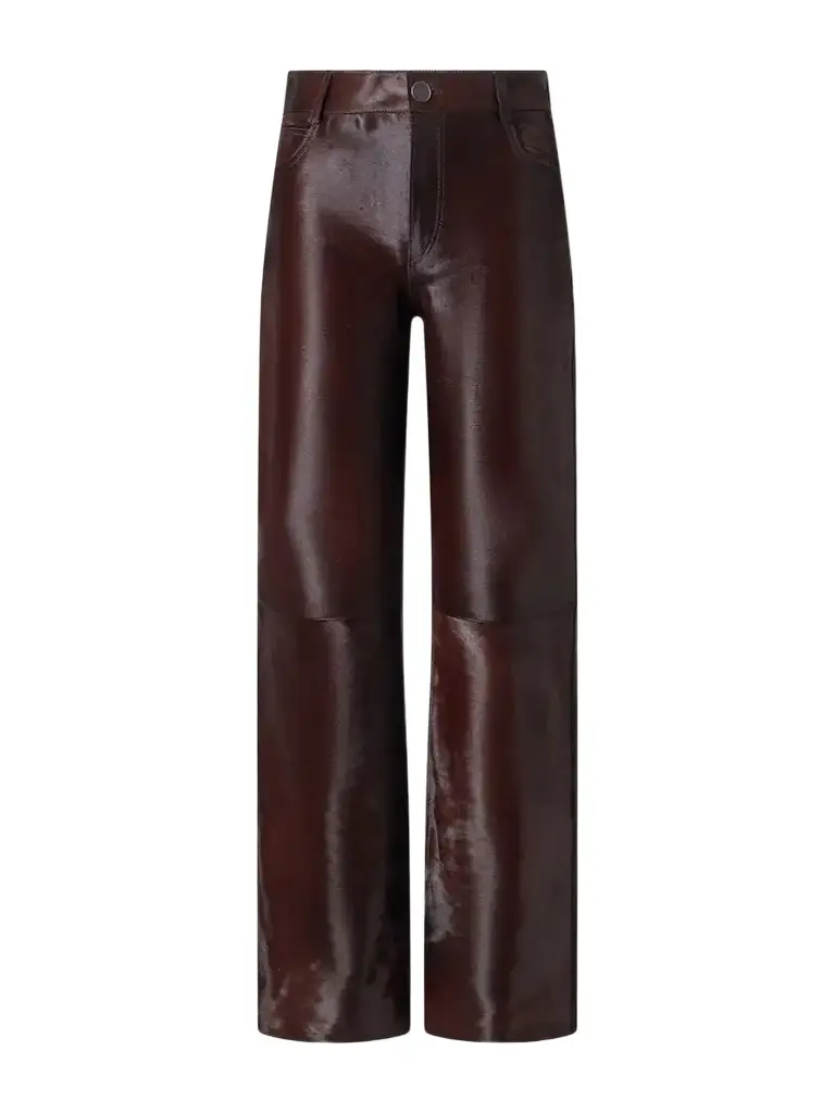 Nour Hammour Kitty Mid-rise Calf Hair Wide-leg Pants