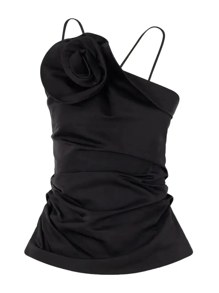 Magda Butrym Floral-appliquéd Cotton And Silk-blend Cami
