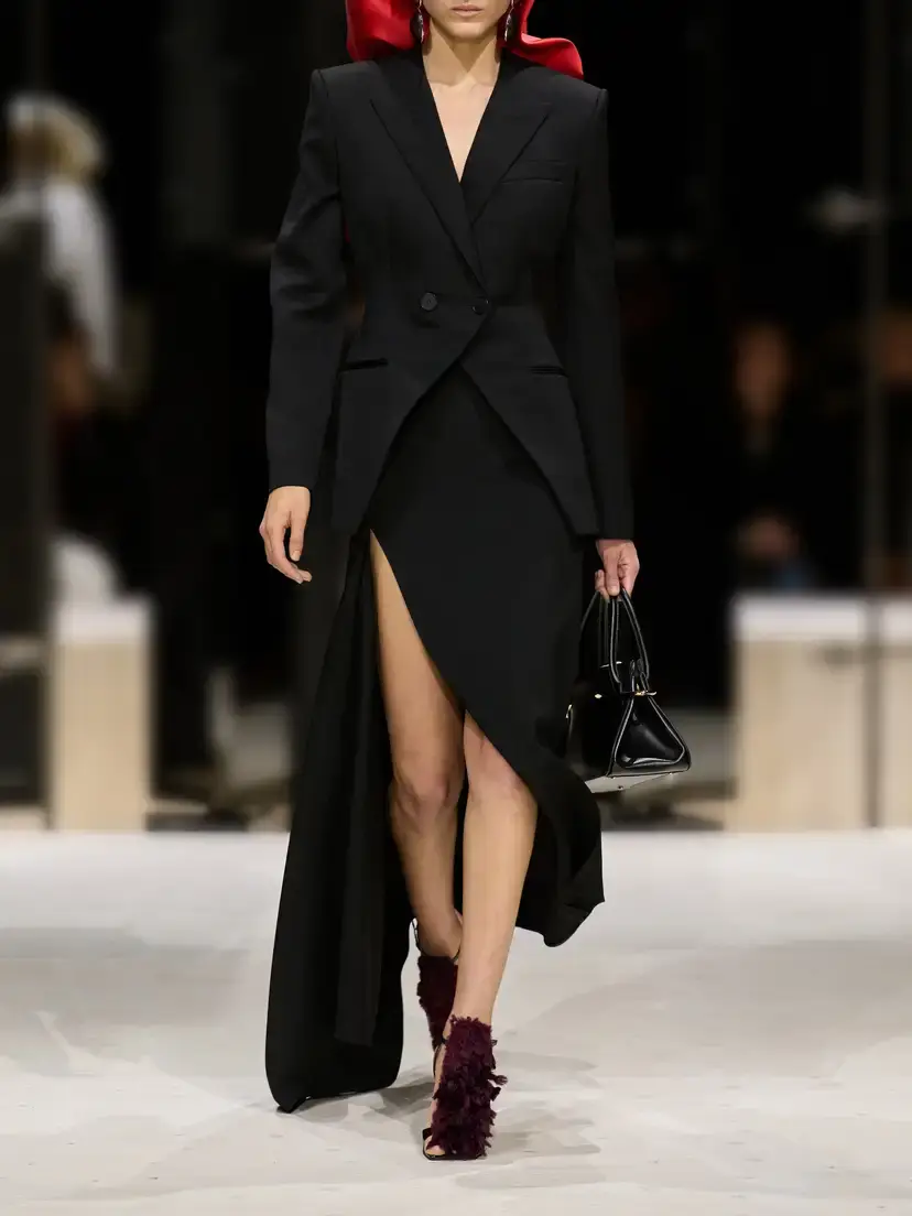 Givenchy Asymmetric Wool Midi Skirt | Thumbnail 6
