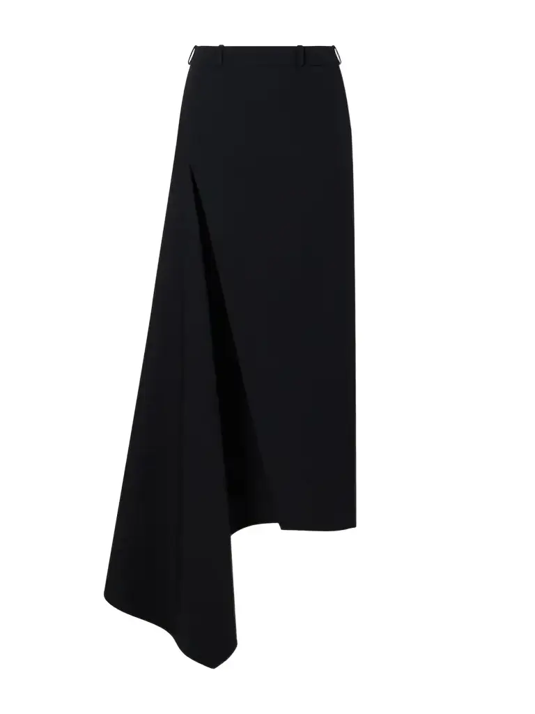 Givenchy Asymmetric Wool Midi Skirt