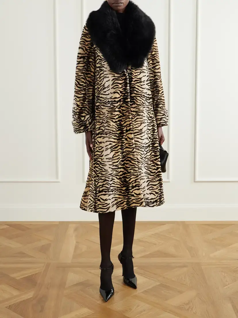 Nour Hammour Nina Tiger-print Shearling Coat | Thumbnail 2