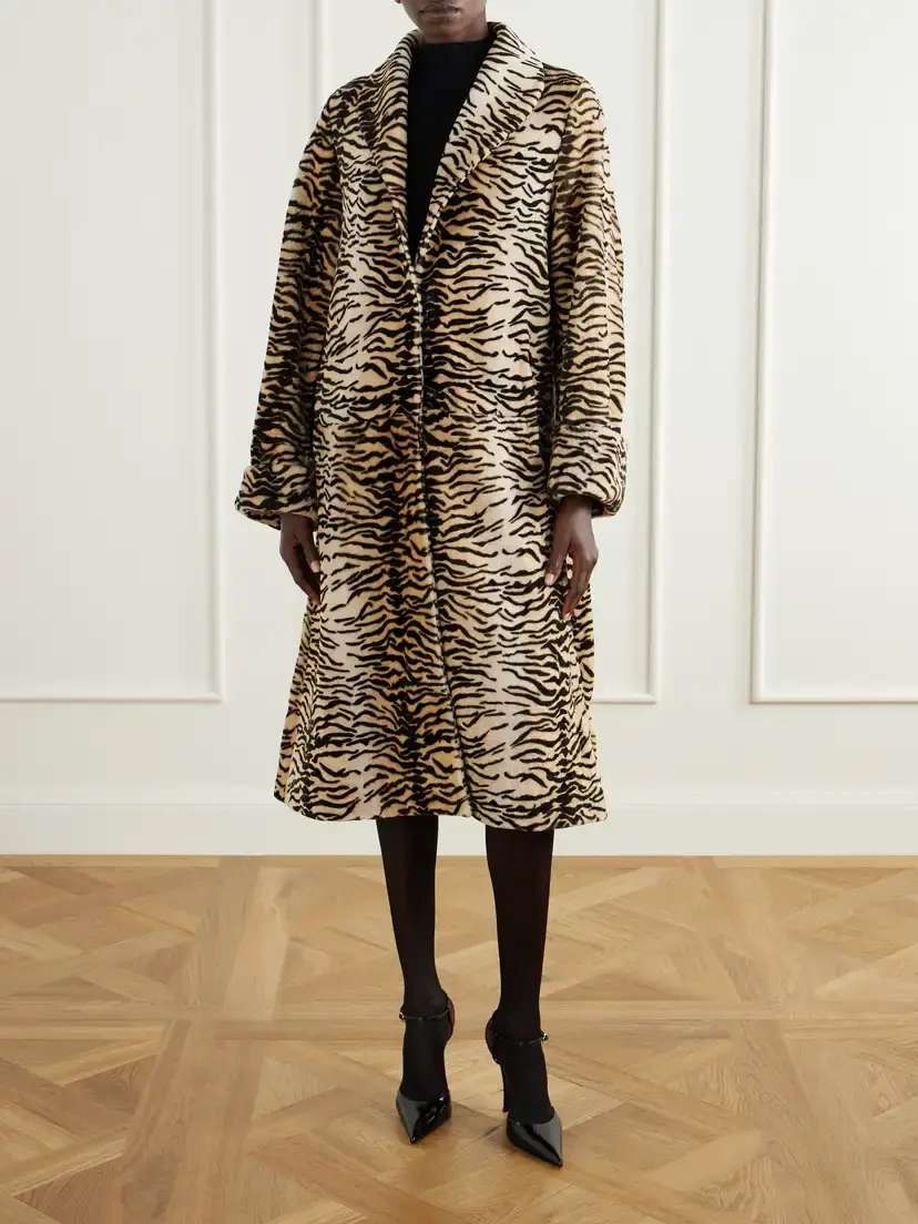 Nour Hammour Nina Tiger-print Shearling Coat | Thumbnail 3