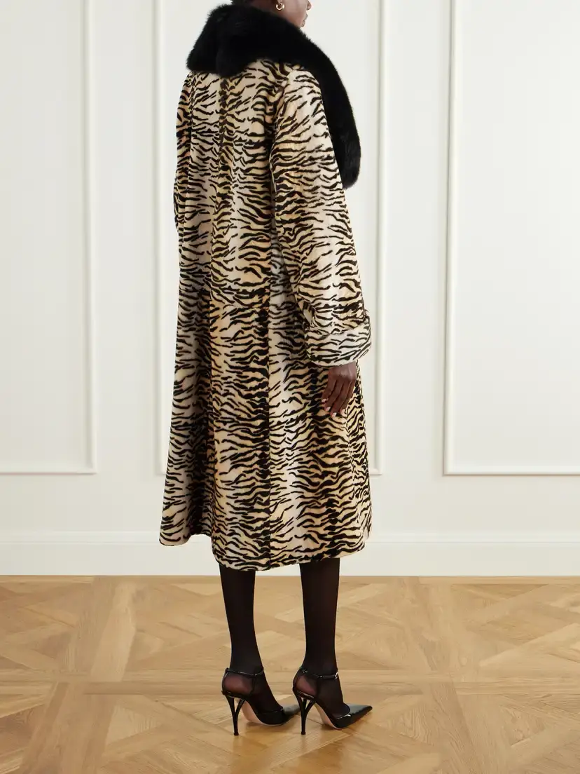 Nour Hammour Nina Tiger-print Shearling Coat | Thumbnail 4