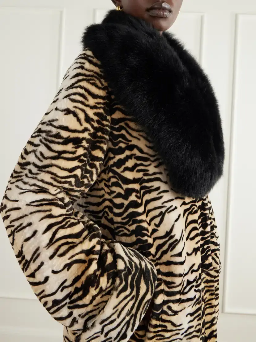 Nour Hammour Nina Tiger-print Shearling Coat | Thumbnail 5