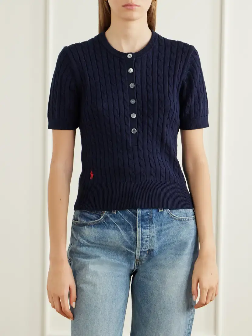 Polo Ralph Lauren Cable-knit Cotton Henley Sweater | Thumbnail 3 Polo Ralph Lauren Cable-knit Cotton Henley Sweater | Thumbnail 3