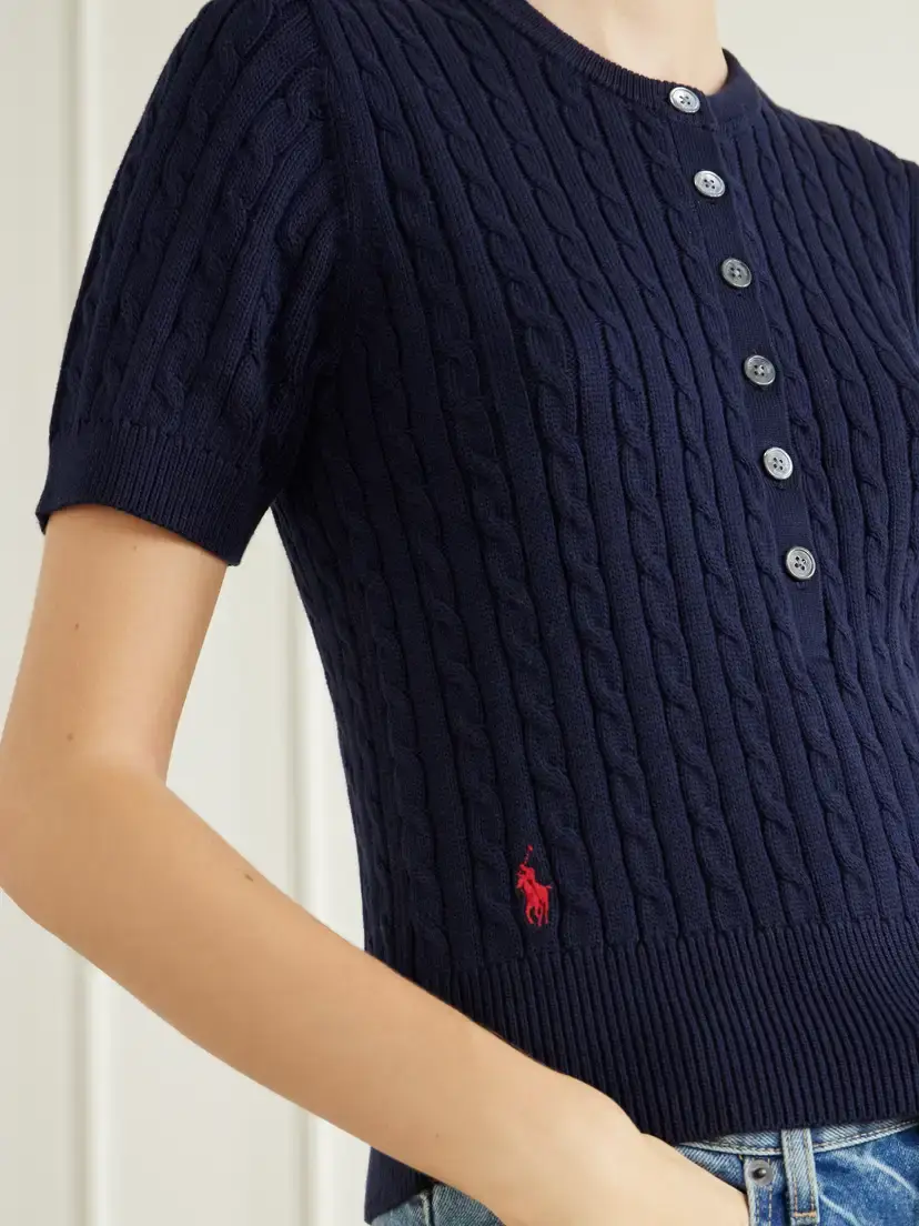 Polo Ralph Lauren Cable-knit Cotton Henley Sweater | Thumbnail 5 Polo Ralph Lauren Cable-knit Cotton Henley Sweater | Thumbnail 5