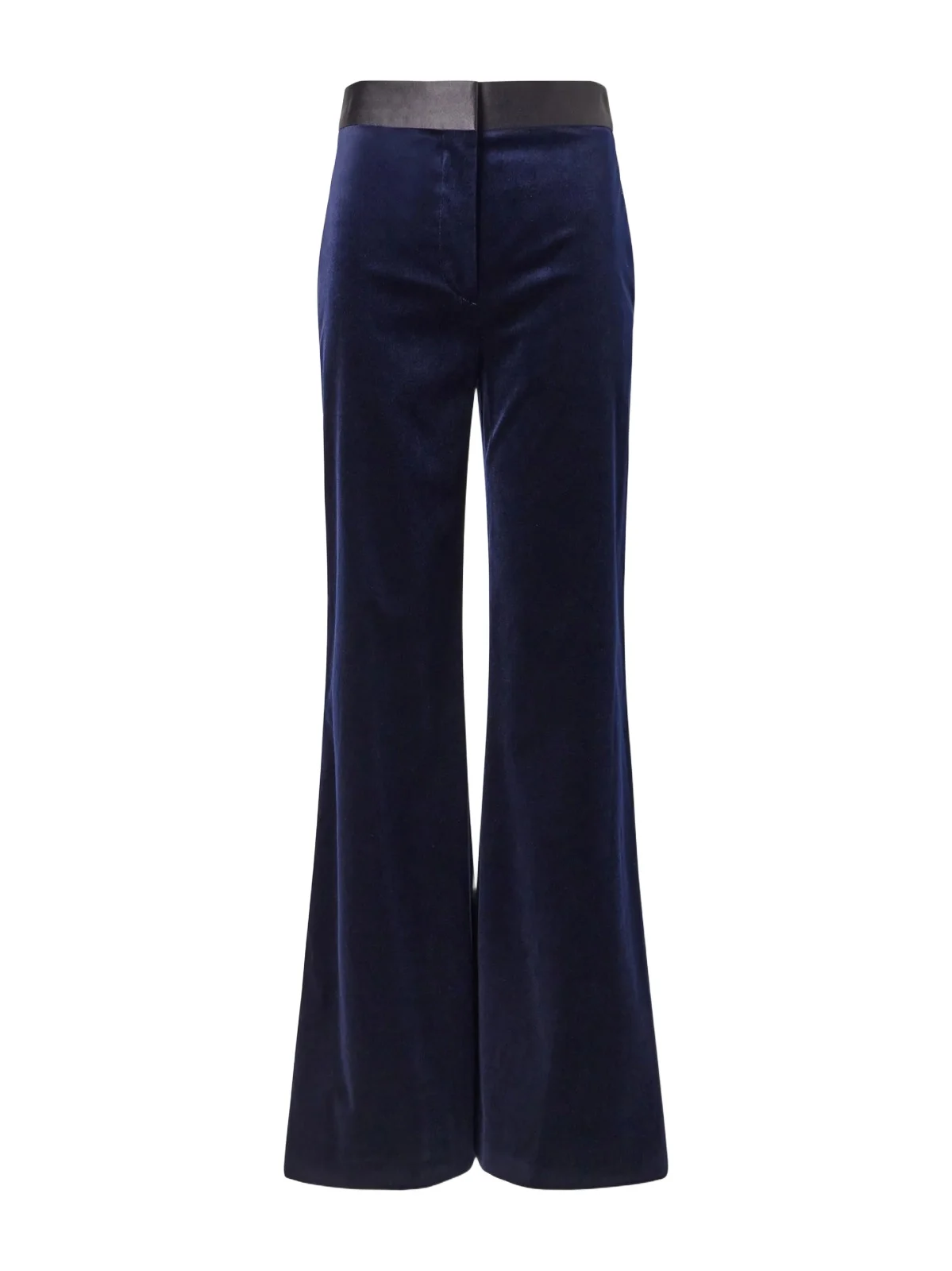 Alina Satin-trimmed Cotton-blend Velvet Flared Pants Alina Satin-trimmed Cotton-blend Velvet Flared Pants