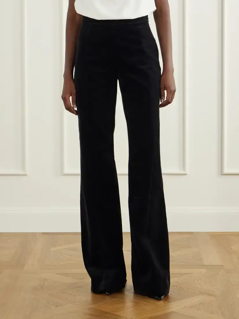 Costarellos Padra Cotton-velvet Flared Pants | Thumbnail 3 Costarellos Padra Cotton-velvet Flared Pants | Thumbnail 3