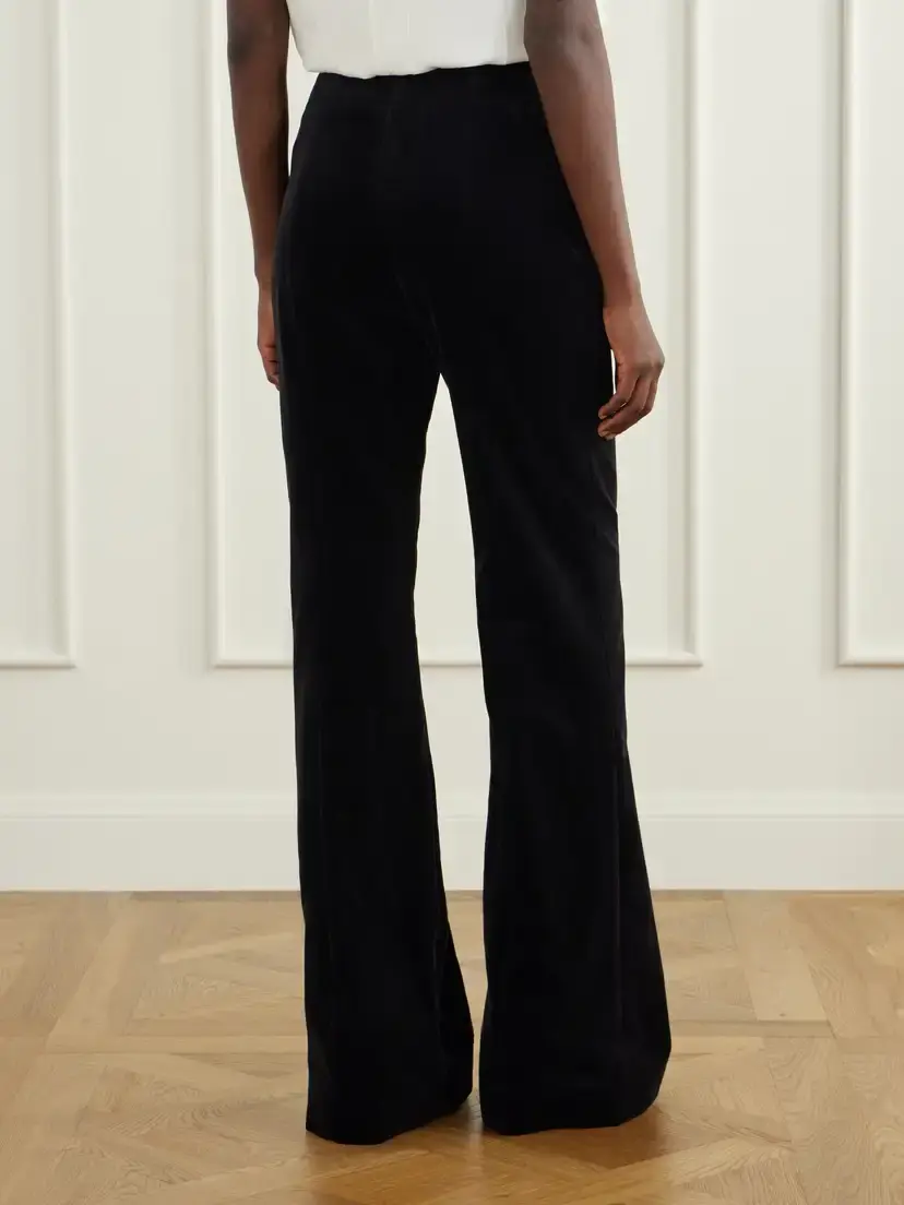 Costarellos Padra Cotton-velvet Flared Pants | Thumbnail 4 Costarellos Padra Cotton-velvet Flared Pants | Thumbnail 4