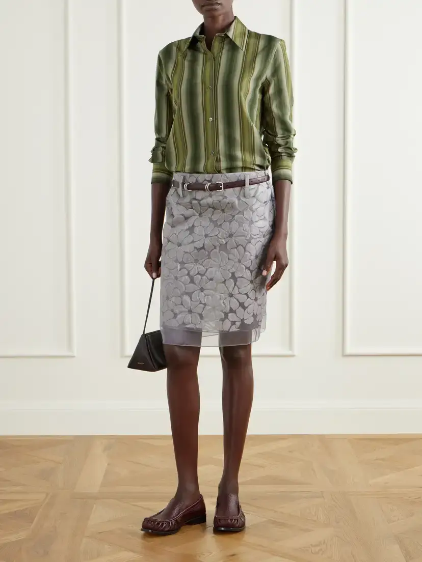 Marni Tiered Floral-appliquéd Organza Midi Skirt | Thumbnail 2 Marni Tiered Floral-appliquéd Organza Midi Skirt | Thumbnail 2