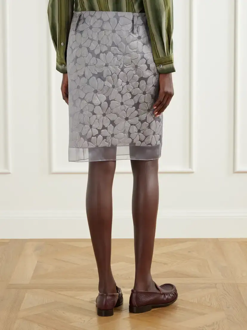 Marni Tiered Floral-appliquéd Organza Midi Skirt | Thumbnail 4 Marni Tiered Floral-appliquéd Organza Midi Skirt | Thumbnail 4