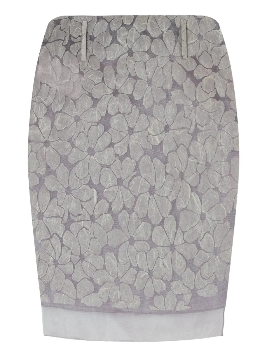 Marni Tiered Floral-appliquéd Organza Midi Skirt
