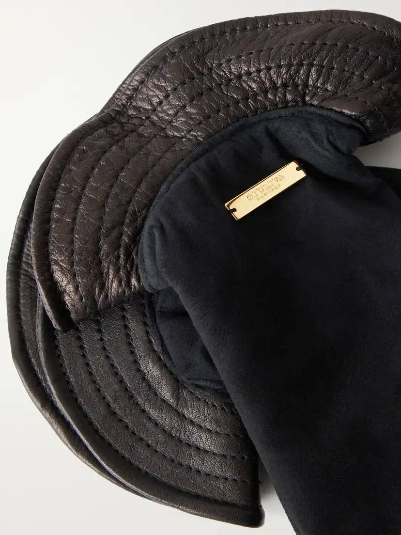 Giuliva Heritage Colombina Leather-trimmed Suede Gloves | Thumbnail 2 Giuliva Heritage Colombina Leather-trimmed Suede Gloves | Thumbnail 2