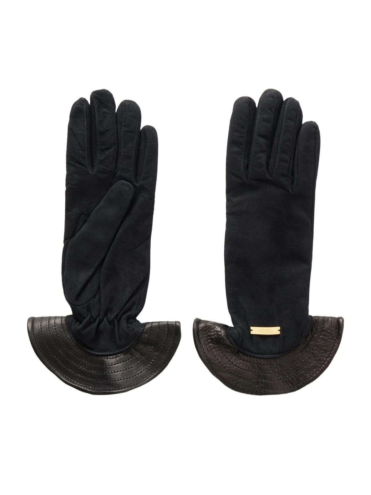Giuliva Heritage Colombina Leather-trimmed Suede Gloves
